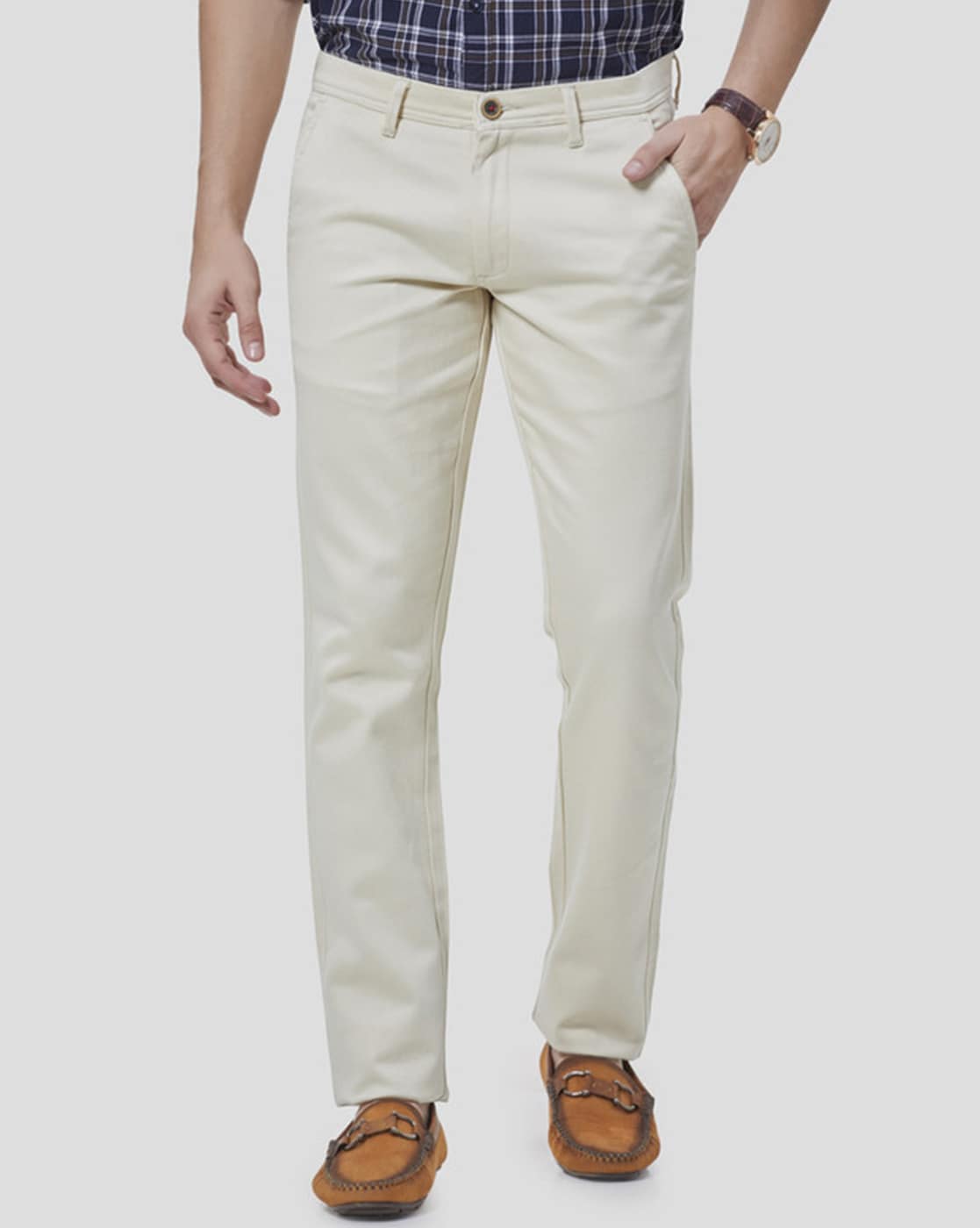 OXEMBERG Slim Fit Men Cream Trousers - Buy OXEMBERG Slim Fit Men Cream  Trousers Online at Best Prices in India | Flipkart.com