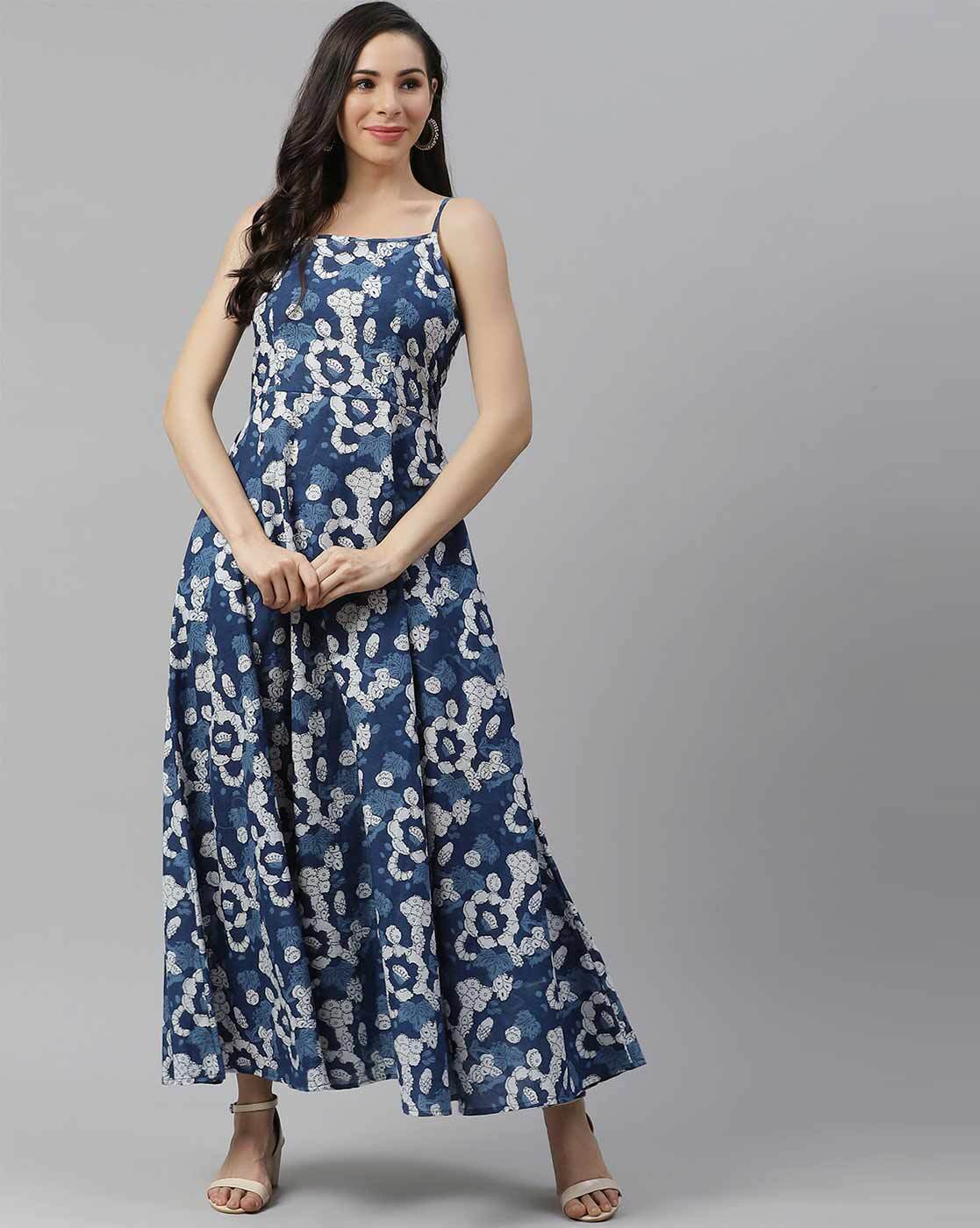 Best seller : Alia cut floral and abstract long dress - indiefabstore