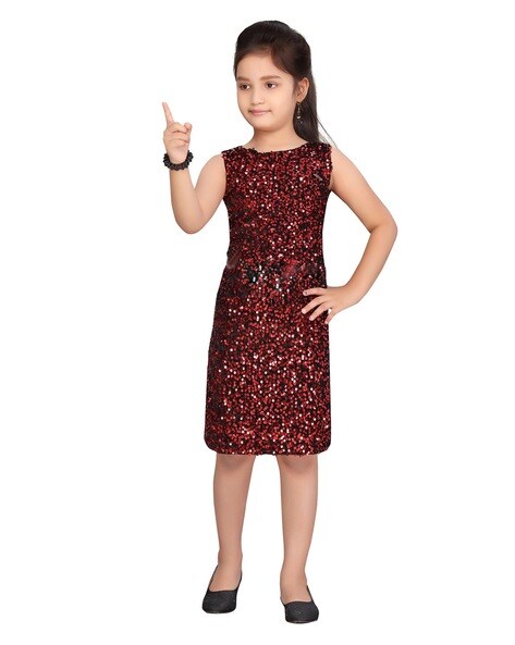 SPAMitude - Girls Satin Midi Above Knee Length Party Dress | Festive Party  Dress for Girls| Knee Length Bodycon Dress | Full Sleeve Fancy Dress for  Birthday Girl (1-2 Years, Black) :