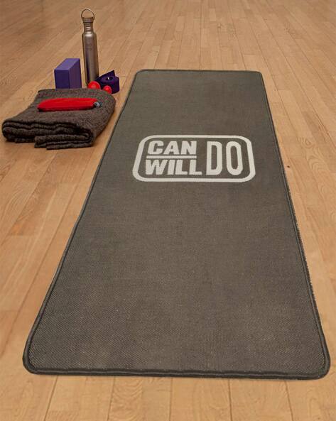 Saral Home Typographic Pattern Washable Yoga Mat 28"X67"