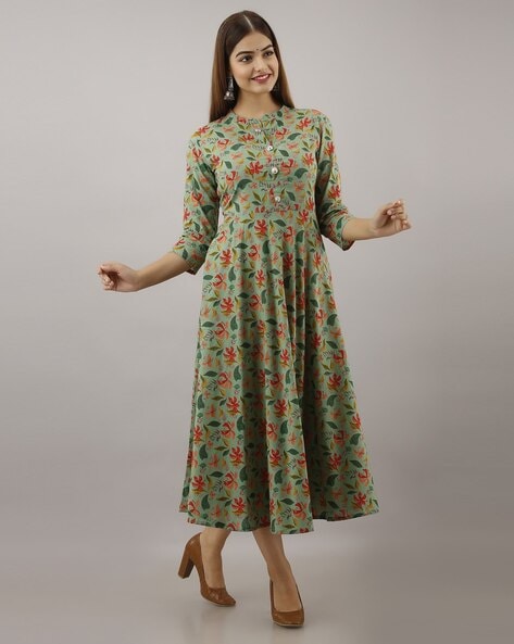 Buy Apanakah Nimbus Organic Cotton A-Line Dress For Women Online – APANAKAH