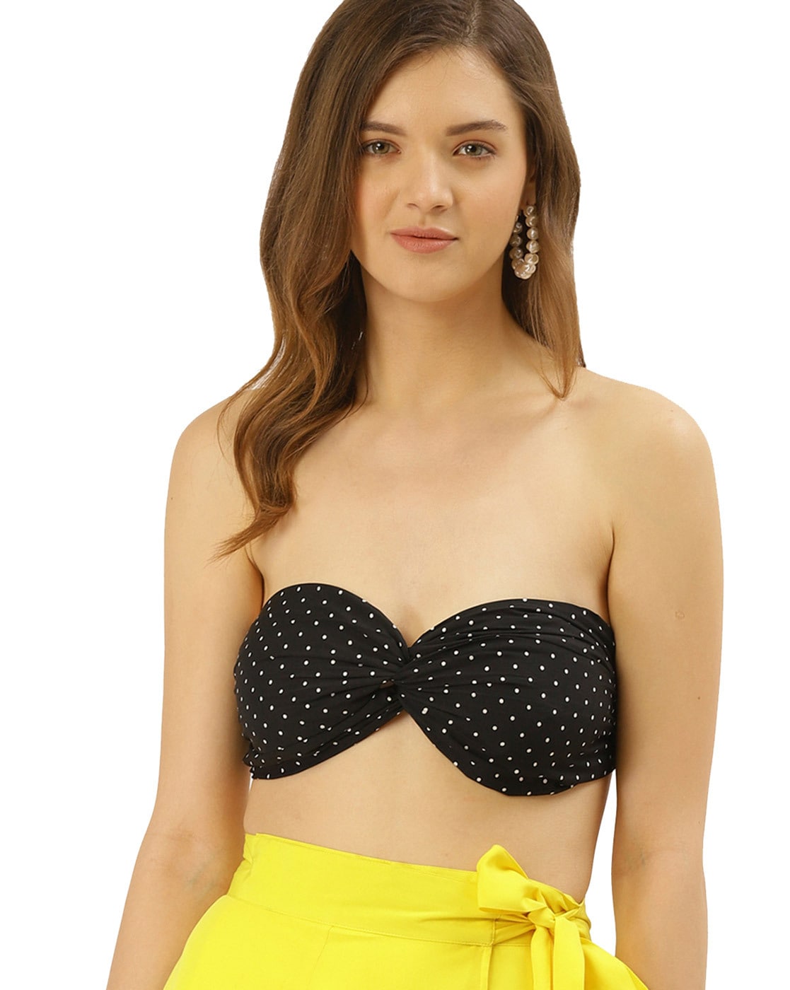 Polka dot sales strapless top