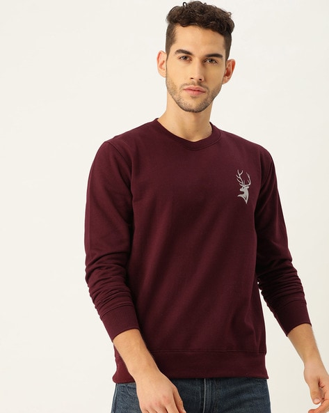 Burgundy sweatshirt mens hot sale