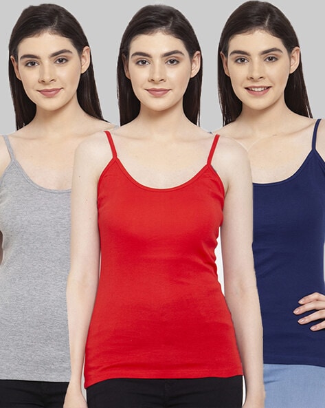 Buy Friskers Red Cotton Camisole for Women Online @ Tata CLiQ