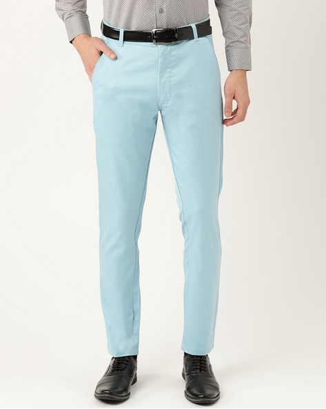 Buy Men Blue Slim Fit Solid Casual Trousers Online  717607  Allen Solly