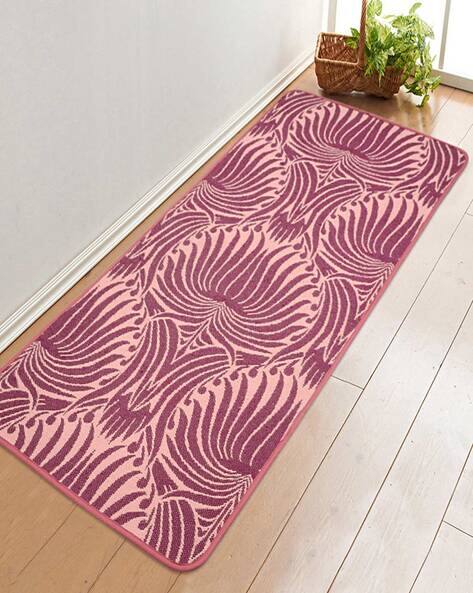 Saral Home Floral Print Cotton  Anti Skid Yoga Rugs 2.3' X 5.6'