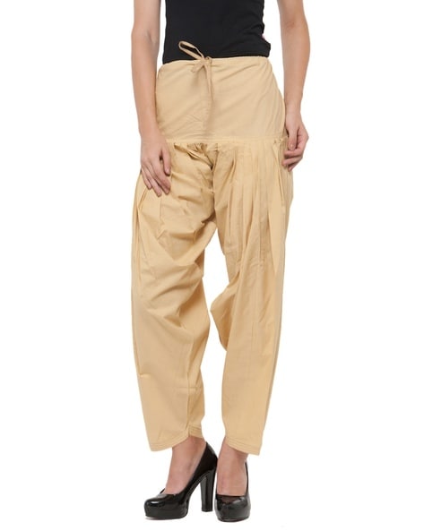 Bitterlime Mid-Rise Patiala Pant with Tie-Up