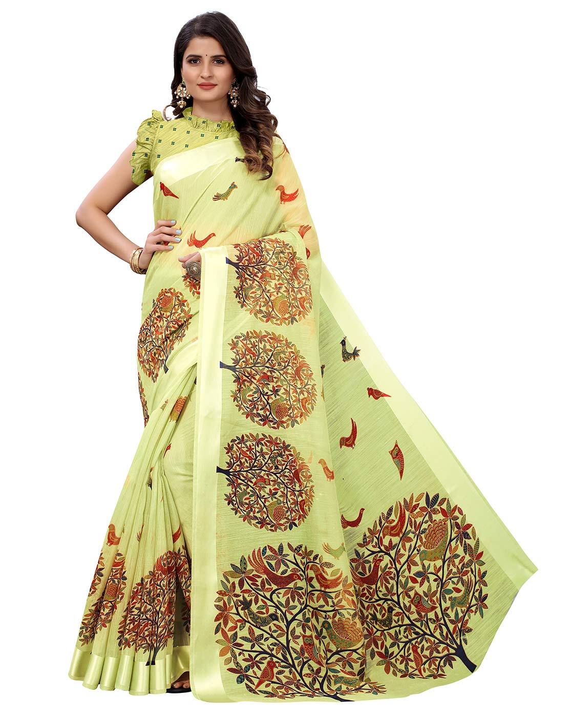 Buy Silk Zone Women's Kalamkari Print with Regal Weave Silk Saree With  Unstiched Blouse Piece at Amazon.in