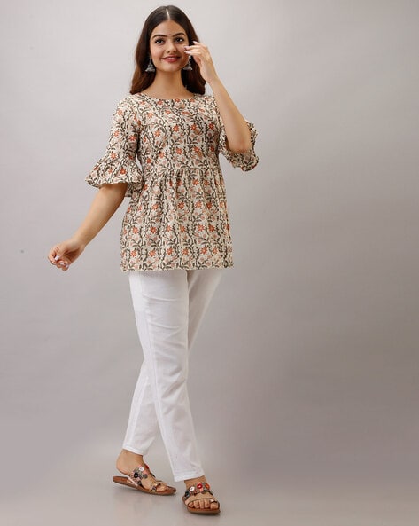 Buy Cream Shirts, Tops & Tunic for Women by Kimayra Online