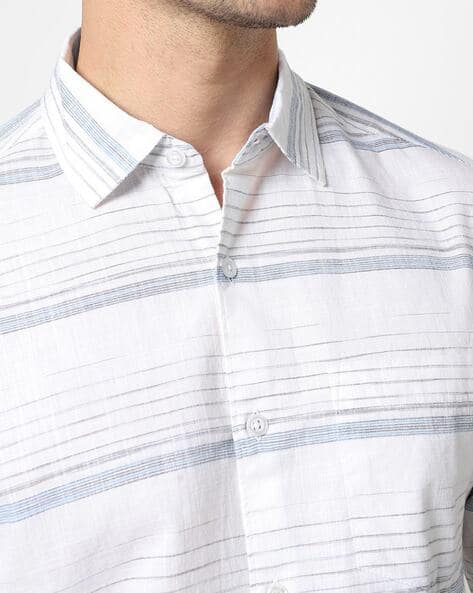 Striped Shirt with Patch Pocket