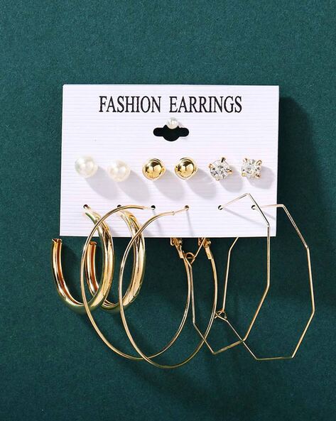 Nirvana Industries trendy Korean western golden hoop earrings for women and  girls