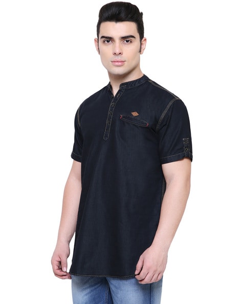 Stylish Blue Cotton Kurta for Men