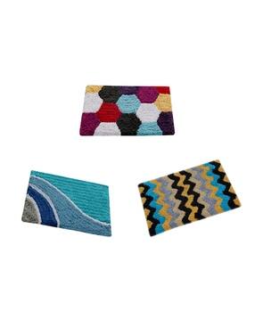 aazeem Set of 3 Anti Skid Cotton Door Mat 16"x24"-picture-29