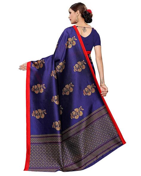 Purple And Navy Blue Colour Half Saree Design - Keep Me Stylish