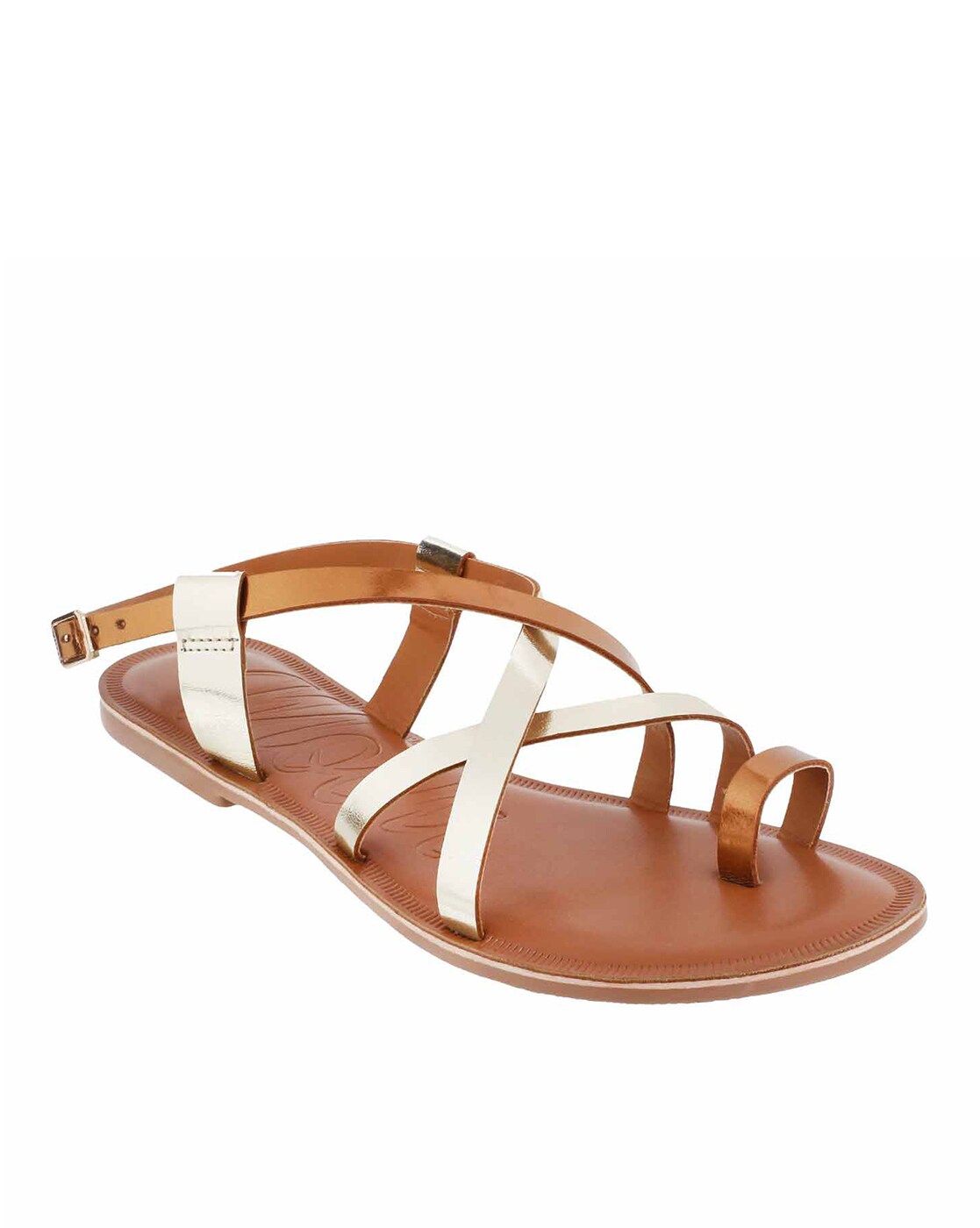 Buy Gold Flat Sandals for Women by Mochi Online