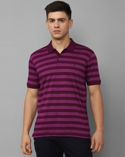 Buy Louis Philippe Striped Polo Collar T Shirt - Tshirts for Men