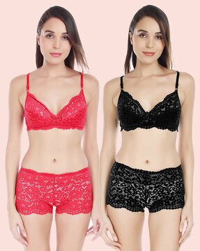 Pack of 2 Lace Bra & Panty Set