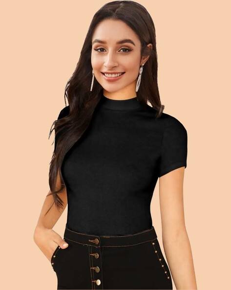 DREAM BEAUTY FASHION High-Neck Slim Fit Top