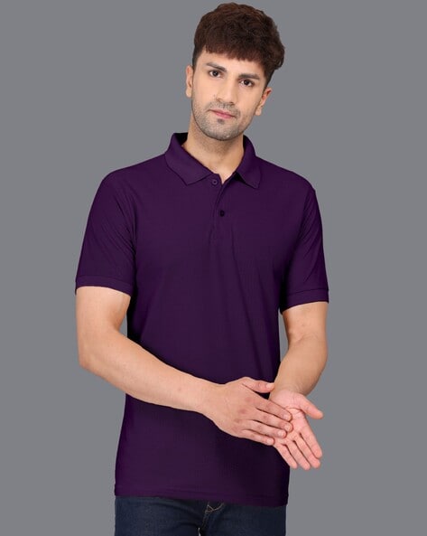 Slim Fit Polo T Shirt with Short Sleeves