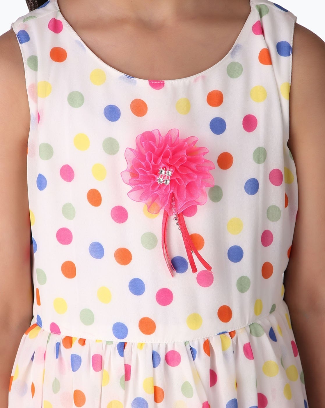 Popatu Baby Girls Light Peach Swiss Dot Tulle Dress