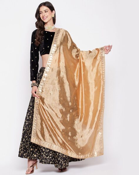 Embroidered Dupatta with Paisley Border Price in India