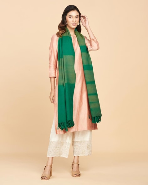 Striped Shawl with Fringes Price in India