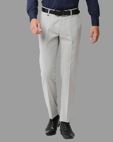 Buy Men Cream Solid Regular Fit Trousers Online  201066  Peter England