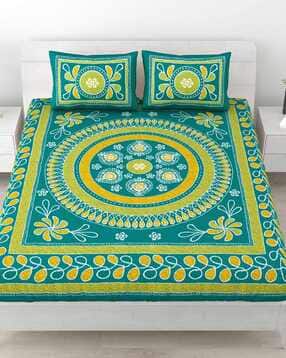 uniqchoice Printed Double Bedsheet with Pillow Covers-picture-25