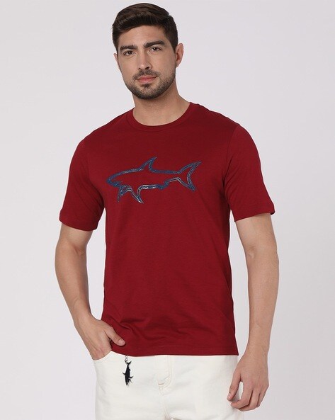 paul and shark red t shirt