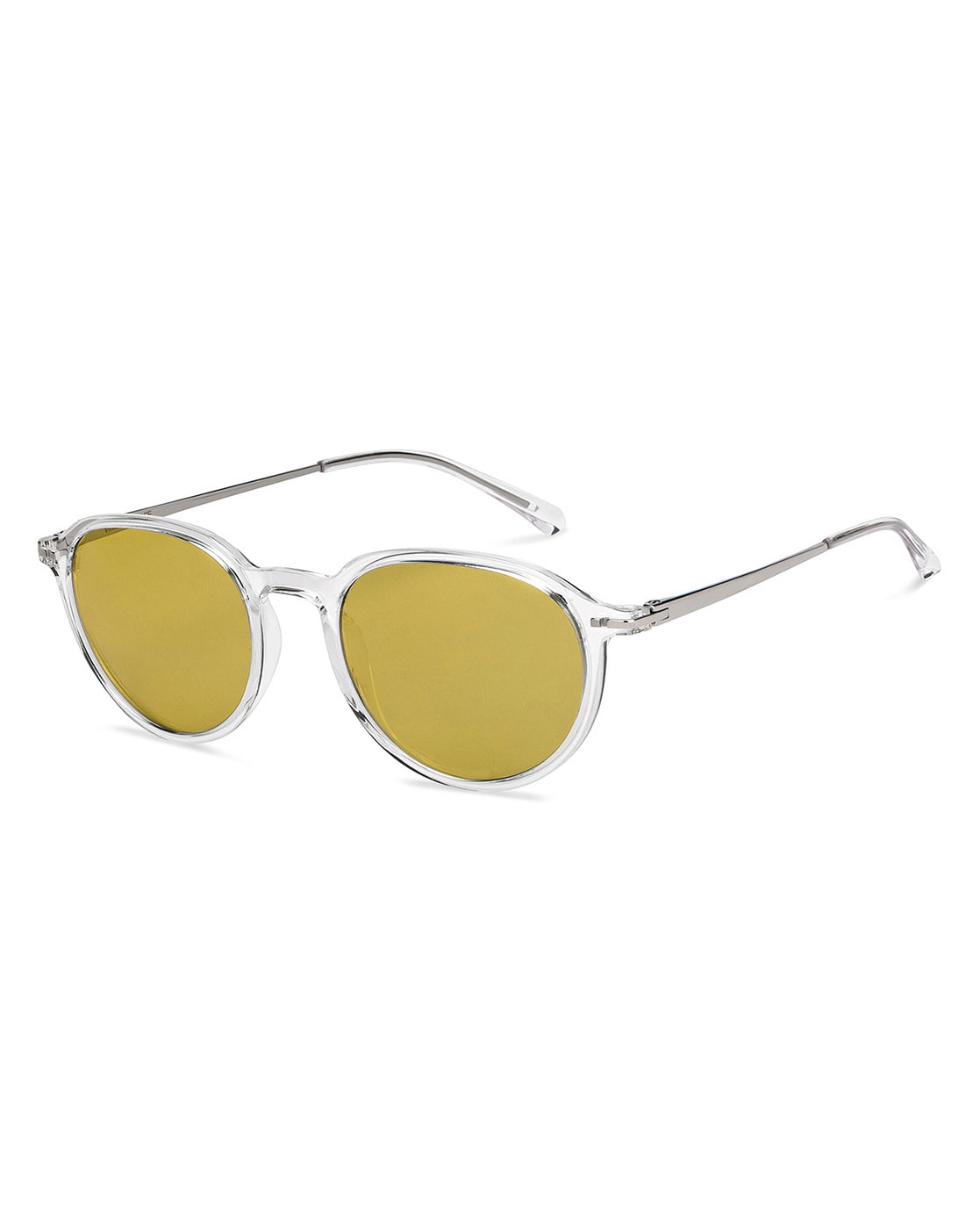 Clear Round Frame Metal Arms Dark Lense Sunglasses | Boardwalk Vintage