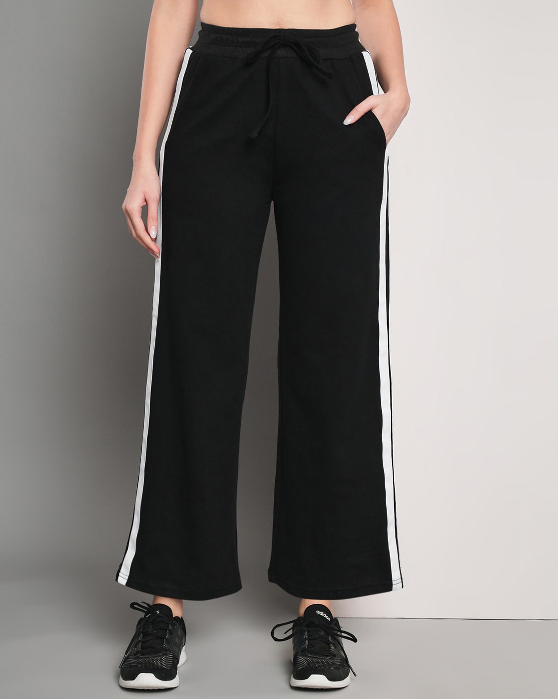 Q-Rious Striped Women Black Track Pants - Buy Q-Rious Striped Women Black  Track Pants Online at Best Prices in India