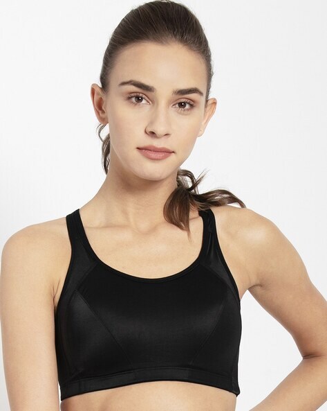 Non-Wired Sports Bra with Zip-Front Closure