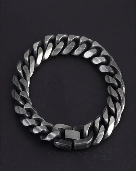 Mens stainless deals steel link bracelets