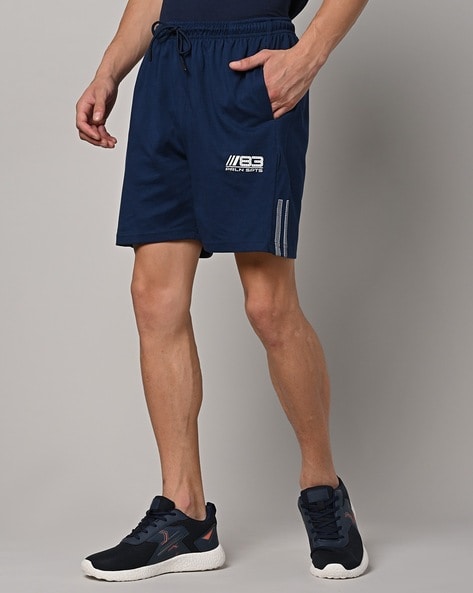 Mid-Rise Shorts with Placement Logo Print