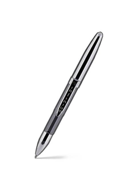 White & Chrome Cap-o-Matic Space Pen, Mustache - Fisher Space Pen