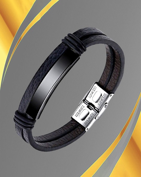 Tateossian Leather Double-Wrap Braided Bracelet | Harrods UK