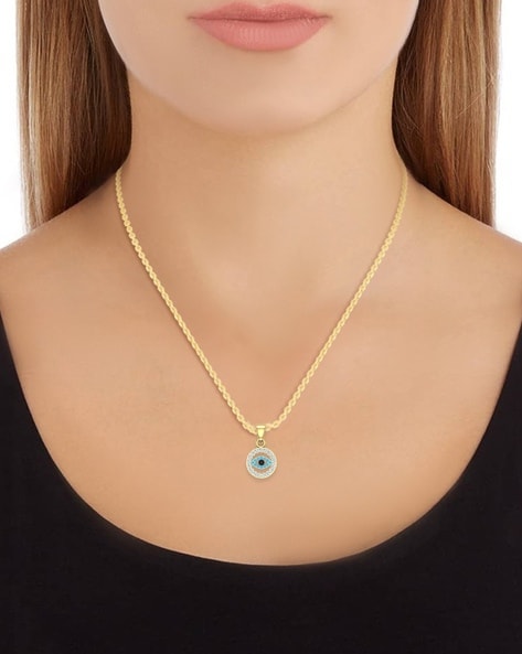 Zoe Lev 14K Yellow Gold Diamond & Blue Sapphire Evil Eye Pendant Necklace,  18