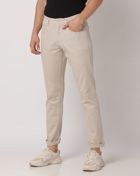 John Players Mid-Rise Slim Fit Chinos