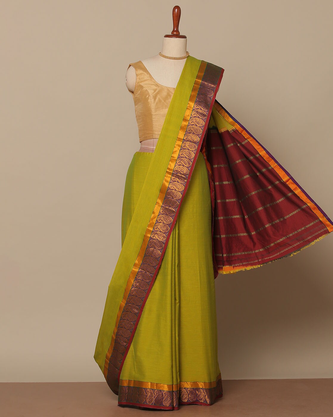 Buy Yellow & Grey Sarees for Women by Indie Picks Online | Ajio.com