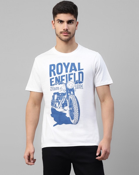 Royal Enfield Design 5 Mens Half Sleeves Round Neck