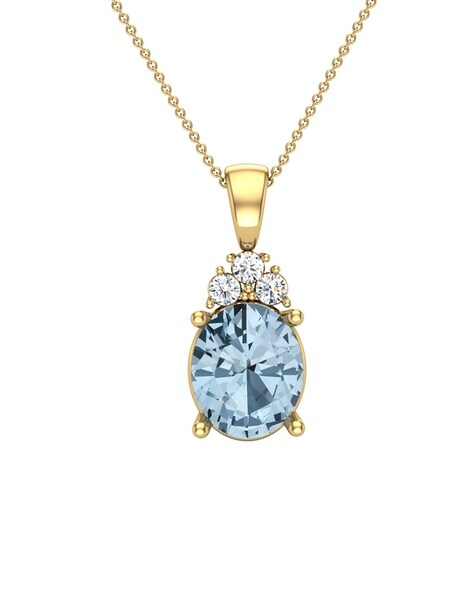 Pear Cut Aquamarine Necklace in 14Kt White Gold - Morgan's Treasure