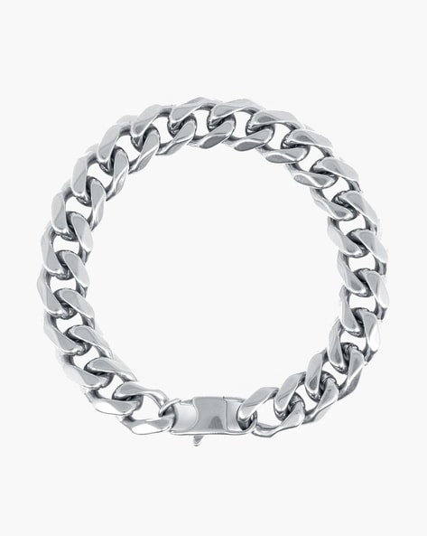 Buy Yellow Chimes Silver Stainless Steel Link Chain Bracelets for Men and  Boys Online at Best Prices in India - JioMart.