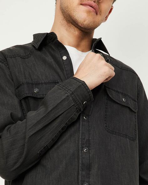 Polo Ralph Lauren Slim Fit Denim Western Shirt In Mid Wash, $73 | Asos |  Lookastic