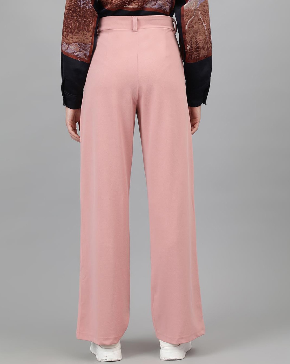UNIQUE Pink High Waisted Tailored Trouser With Pleats  svrtravelsindiacom