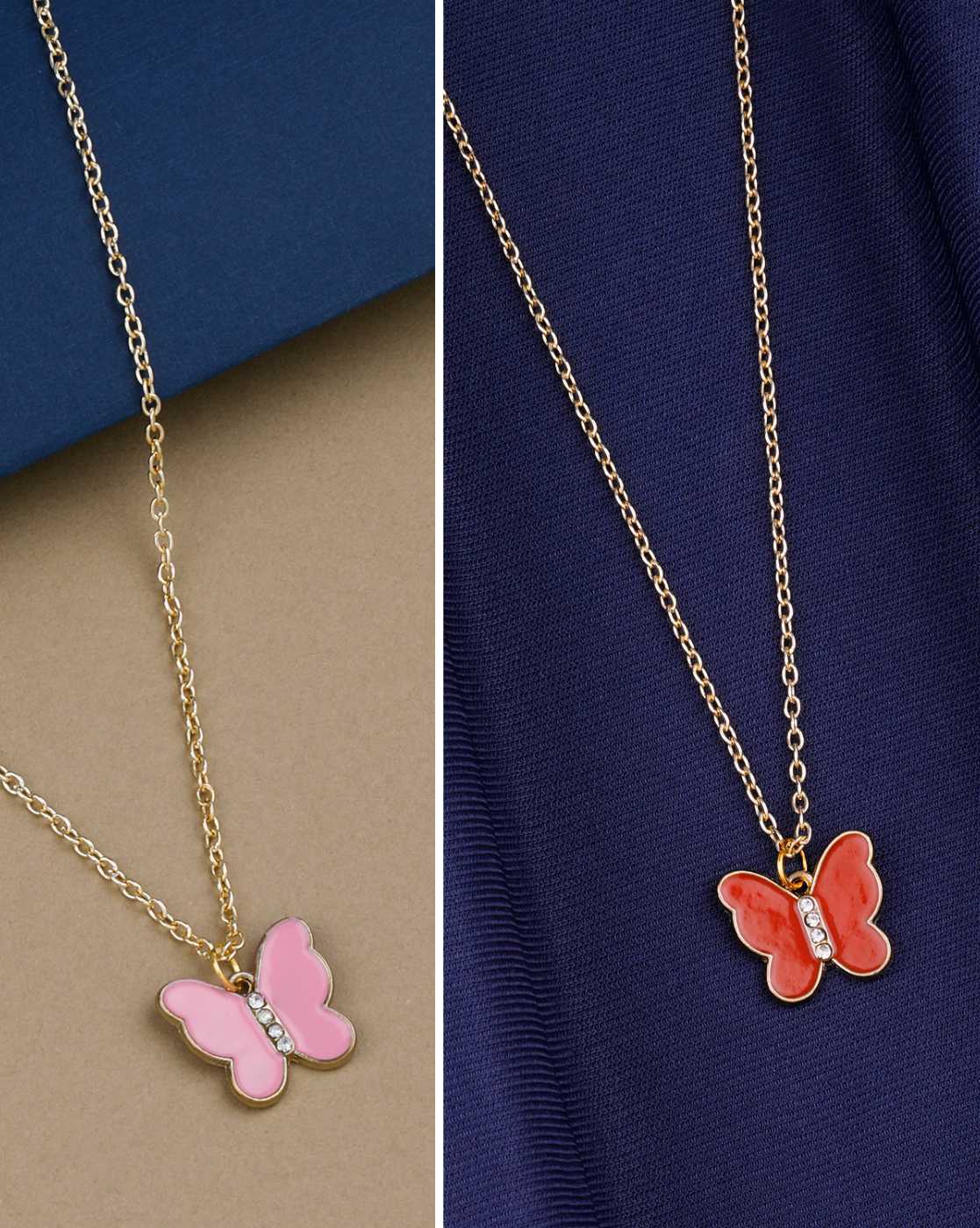 Buy the Rose Gold Butterfly Pendant with Chain - Silberry