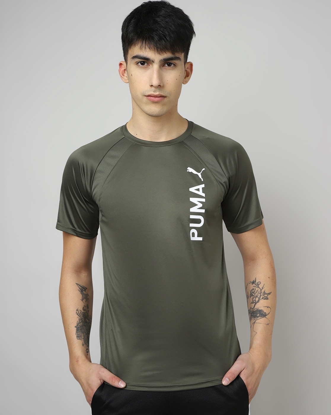 Olive green cheap puma shirt