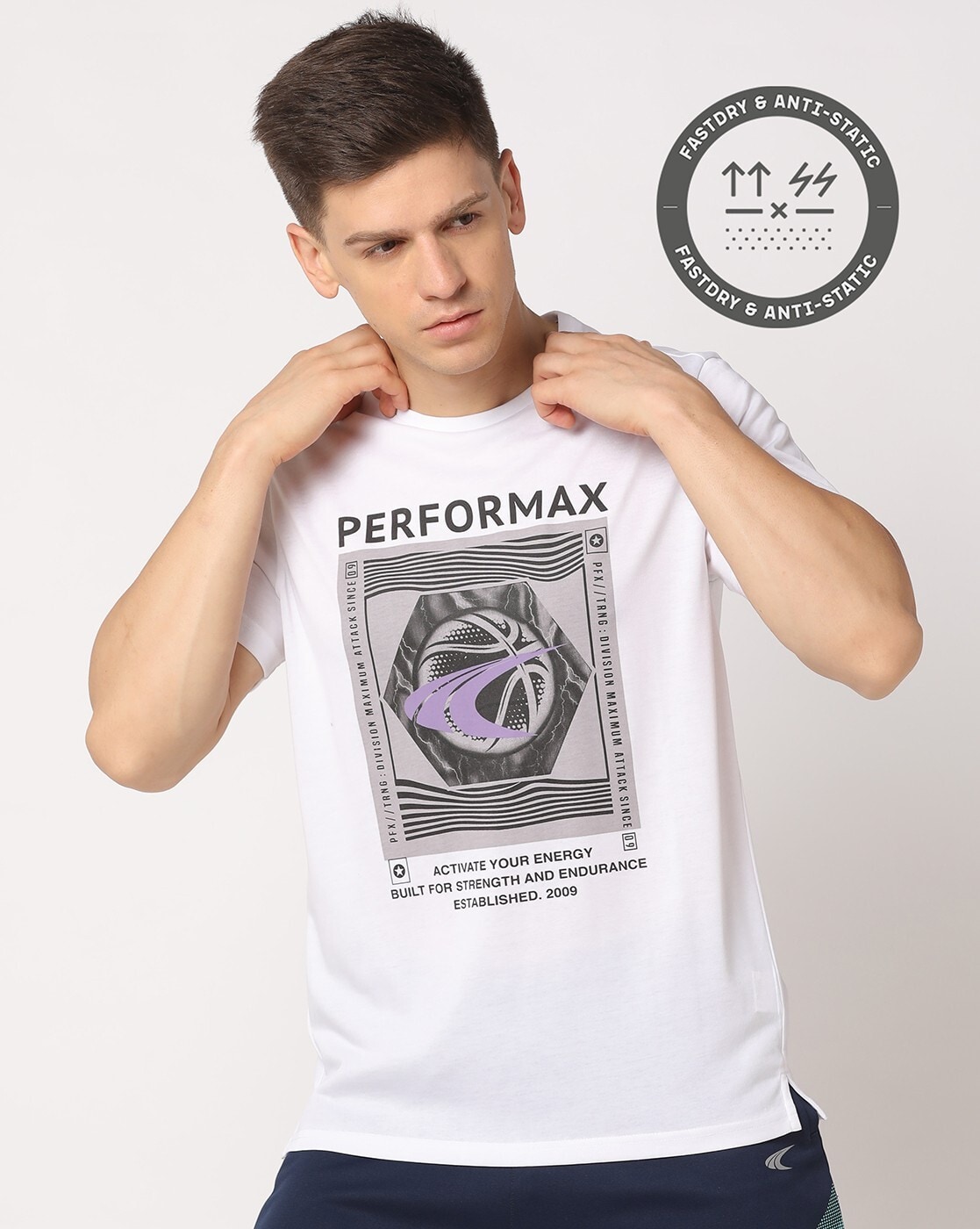 Buy White Tshirts for Men by PERFORMAX Online