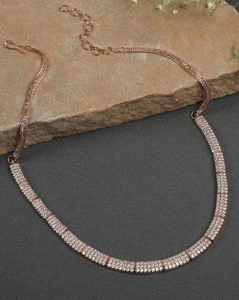 SUZANNE KALAN 18-karat rose gold diamond tennis necklace | NET-A-PORTER