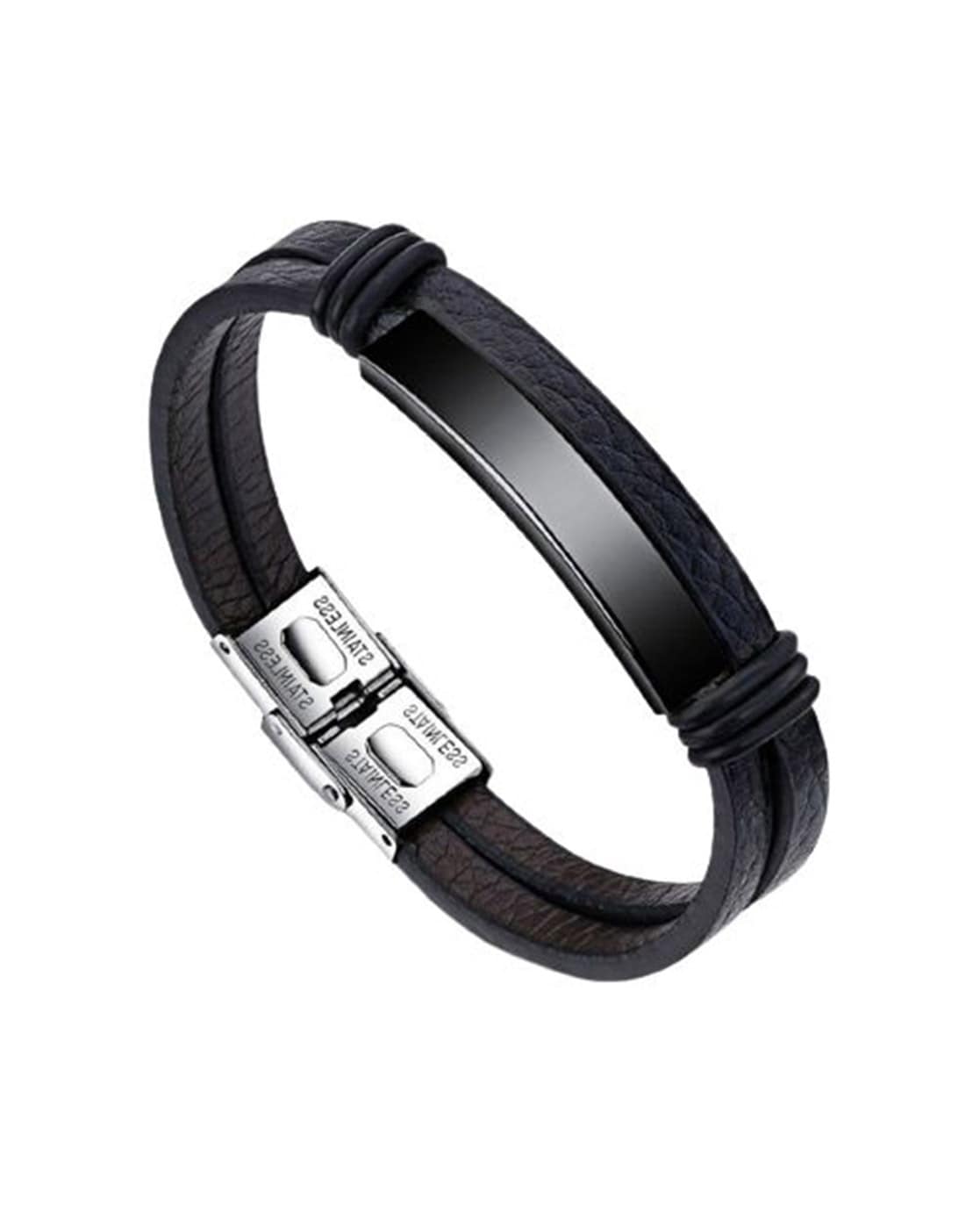 Men's luxury leather bracelet U-Turn Twice