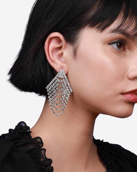 Ajio silver online earrings